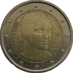 2 euros Léonard de Vinci 2019