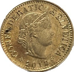 Suisse 5 centimes Tête de Libertas 2012