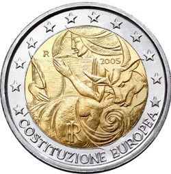 2 Euros 1er anniversaire de la signature de la Constitution européenne 2005