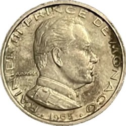 Monaco ½ franc - Rainier III 1965