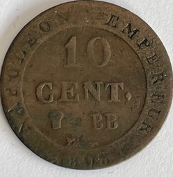 10 cent Napoléon Au N couronné en billon 1808 Strasbourg