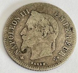 20 centimes III Napoléon tête laurée, petit module 1866 A