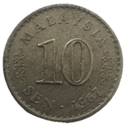 Malaisie - 10 sen Agong 1967