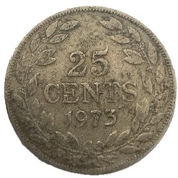 Liberia 25 cents 1973