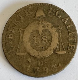 1 sol dit "à la table de loi" 1793