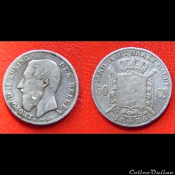 BELGIQUE 50 Centimes Léopold II légende flamande 1886