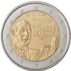 2 Euros 70e anniversaire de l'appel du 18 Juin