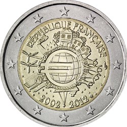 2 Euros 10e anniversaire de la mise en circulation des billets et des pièces en euro