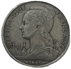 La Réunion 5 francs 1955