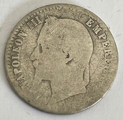 50 centimes Napoléon III, tête laurée 1866 Bordeaux