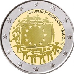 2 Euros 30e anniversaire du drapeau européen