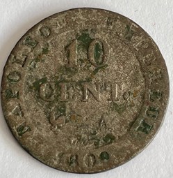 10 cent Napoléon Au N couronné en billon 1809 Paris