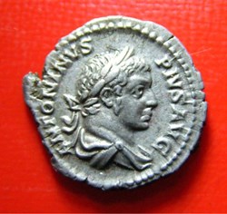 Denier - CARACALLA - PONTIF TR P - VIII COS II