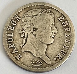 Demi-franc Napoléon Ier tête laurée 1808 Paris