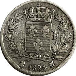 1 franc Louis XVIII 1824 Toulouse