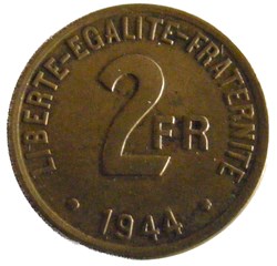 2 francs "France" 1944
