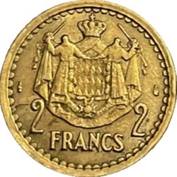 Monaco 2 francs - Louis II bronze-aluminium1945