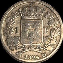 1 franc Louis XVIII 1824 Lyon