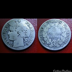 2 francs  Cérès 1871 A