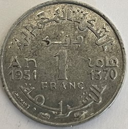 Maroc - 1 franc Mohammed V 1951