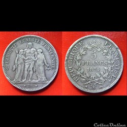 5 francs Hercule 1874 A