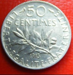 50 centimes Semeuse 1915