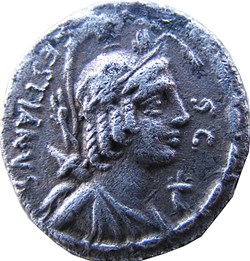 Denier - gens PLAETORIA - Aigle sur un foudre (67 avant J.C)