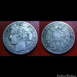 2 francs  Cérès 1871 K