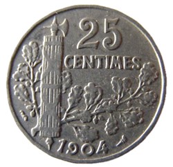 25 centimes Patey, 2e type 1904 Type A