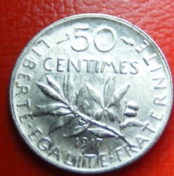 50 centimes Semeuse 1917