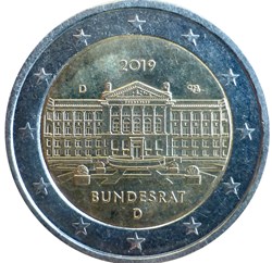 2 Euros 70e anniversaire de la fondation du Bundesrat 2019 D Munich