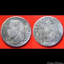 1 franc Napoléon III, tête laurée 1868 Strasbourg petit bb
