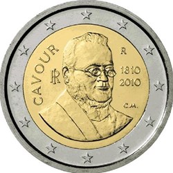 2 Euros 200e anniversaire de la naissance de l'homme politique italien Camillo Benso 2010
