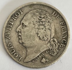 1 franc Louis XVIII 1817 La Rochelle
