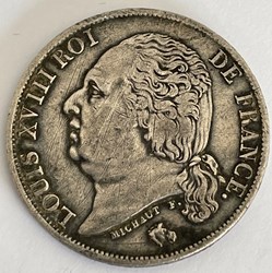 1 franc Louis XVIII 1819 Perpignan