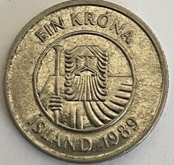 Islande -1 króna Magnétique 1989