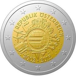 2 Euros 10e anniversaire de la mise en circulation des billets et des pièces en euro