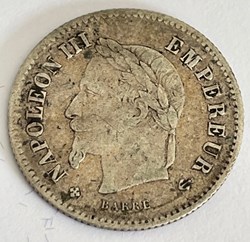 20 centimes III Napoléon tête laurée, petit module 1866 Stasbourg