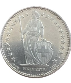 2 francs Helvetia debout cupronickel