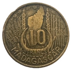 Madagascar 10 francs 1953