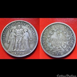 5 francs Hercule 1875 A