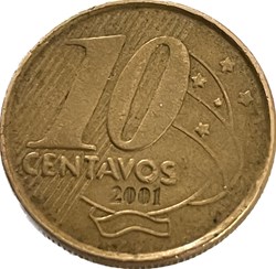 10 centavos Pedro I 2001