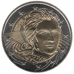 2 Euros Simone Veil, née Jacob, née le 13 juillet 1927 à Nice et morte le 30 juin 2017 à Paris