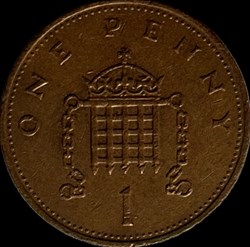 1 penny Elizabeth II 2e portrait 1984