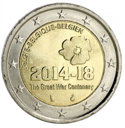 2 Euros 100e anniversaire du début de la Première Guerre mondiale 2014