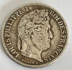 50 centimes Louis-Philippe 1845 Rouen avec la cédille à FRANCAIS.