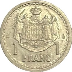 Monaco1 franc - Louis II aluminium 1943