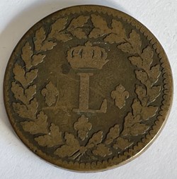 1 décime Louis XVIII Au L couronné 1815 Strasbourg