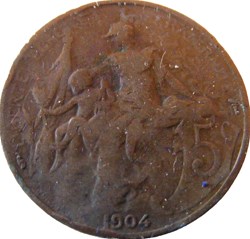 5 centimes Daniel-Dupuis 1904