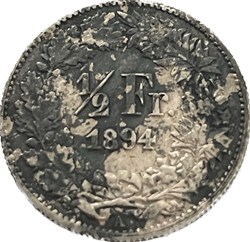½ franc Helvetia debout 1894
